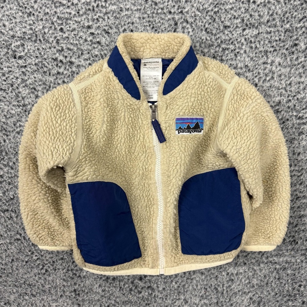 Patagonia Jacket Baby 18M Beige Retro-X Polar Fleece High Pile Sherpa Infant Kid
